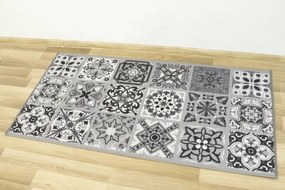 Protišmykový koberec / behúň Patchwork sivý