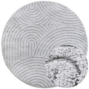 ELLE Decoration, Kusový koberec New York 106205 Light Grey kruh, 160x160 (priemer) kruh, šedá, obývacia izba