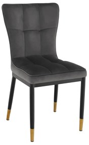 Kondela Dizajnová jedálenská stolička, tmavosivá Velvet látka, EPONA