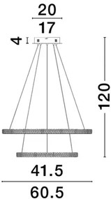 LED luster Ginevra 60.5 čierne
