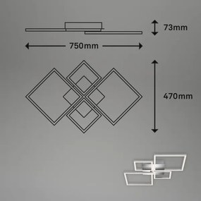 LED Stmievateľné stropné svietidlo LED/42W/230V 3000K matný chróm