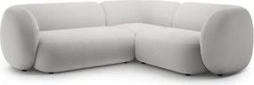 Svetlosivá zamatová rohová pohovka (pravý roh/do L) Kate – Micadoni
