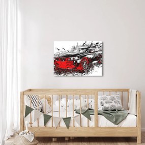 Obraz - Maľované auto v akcii (70x50 cm)
