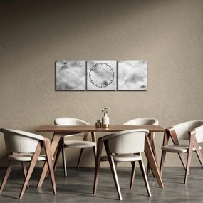 Obraz - Oblaky perie (s hodinami) (90x30 cm)