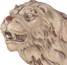 Béžová antik dekoratívna socha lev Lion - 55*23*40 cm