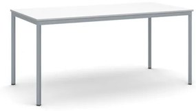 Jedálenský stôl, 1600 x 800 mm, doska biela, podnož tm. sivá