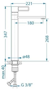ALVEUS 1150752 - Drezová batéria MAYA 34,7 cm lesklý chróm