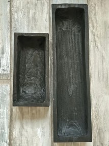 Čierna drevená debnička / podnos na dekorovanie Paulo XL - 60*16*9 cm