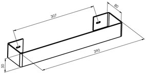 Sapho Sapho, TABELLA držiak uterákov 390mm, brúsená nerez, MI390
