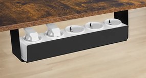 Rohový výškově nastavitelný pracovní stůl Vasagle Grey 160 cm hnědý/černý