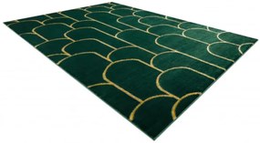 Koberec EMERALD exkluzívny 1021 glamour, styl art deco fľaškovo zelený / zlatý