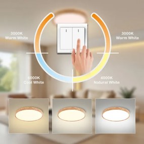 Brilagi - LED Stropné svietidlo WOODROUND LED/30W/230V 3000/4000/6000K pr. 40 cm