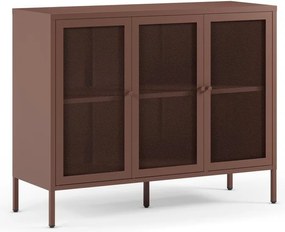 Vínovočervená kovová komoda 121x90x40 cm Fayna – Marckeric