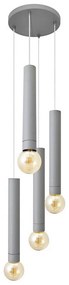Luster na lanku TUBA 4xE27/15W/230V šedá
