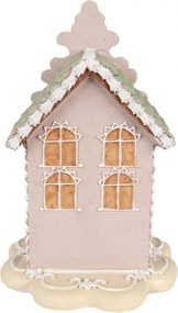 Ružová perníková chalúpka Gingerbread House - 13*13*20 cm