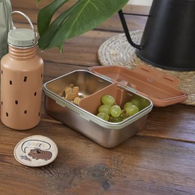 Antikorový desiatový box - Happy Prints caramel