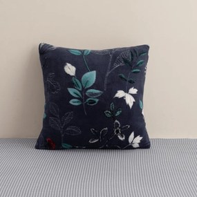 Obojstranná obliečka na vankúšik DUO SENSE NOCTIFLORA 45x45 cm mikroplyš/flanel, tmavomodrý