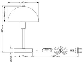 Globo 24009S - Stolná lampa ATOMA 1xE14/40W/230V