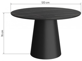 Jídelní stůl STELLA 120 cm černý mramor