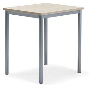 Stôl SONITUS PLUS, 700x600x760 mm, akustický HPL - jaseň, strieborná