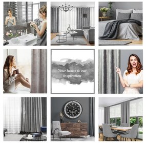Dekorstudio Zamatový záves s elegantnou potlačou ZKPK-06 v sivej farbe