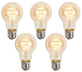 Sada 5 ks Inteligentné stmievateľné LED žiarovky E27 A60 Jantárová 4,9 W 320 lm 2500 K