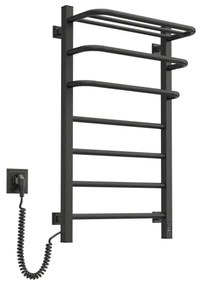 Kúpeľňový elektrický radiátor s termostatom FORTIS 350W/230V 80,6 cm IP44 čierny ľavý