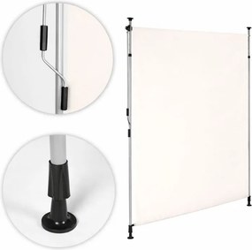 Voľnestojaca balkónová markíza, clona na terasu s kľukou - béžová