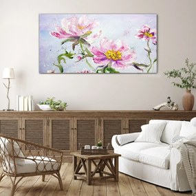 Skleneny obraz Maľovanie kvety pivonky