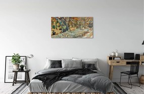 Obraz na skle Art abstraktné mestský trh 140x70 cm