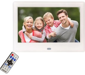Sencor - Digitálny fotorámik s reproduktorom 230V biela + diaľkové ovládanie