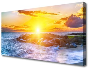 Obraz Canvas Západ slnka more pobrežie 100x50 cm