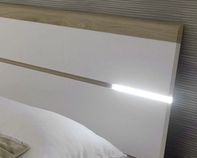 Posteľ s nočnými stolíkmi Kiara 180x200 cm, biela/dub baysen