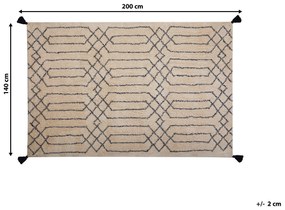 Bavlnený koberec 140 x 200 cm béžová/čierna MALTEPE Beliani