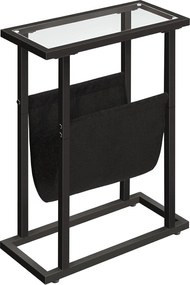 Odkladací stolík Fido 40 cm čierny/číry
