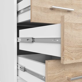 Volně stojící psací stůl Ana 124 cm bílý/dub sonoma