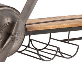 furniture-nabytek.cz - Masívna barová polica Camera z kovu a manga, lakovaná, čierna – 134×25×33 cm
