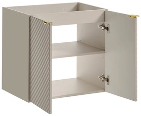 Závěsná skříňka Viva Cashmere s deskou 60 cm kašmírová/dub evoke