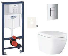 Závesný wc set do ľahkých stien / predstenová montáž GROHE Euro Ceramic SIKOGRSEUSCP00, 1 ks