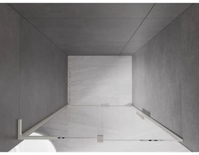 Mexen Velar L, posuvné sprchové dvere do otvoru 120 cm, 8mm číre sklo, brúsená oceľ, 871-120-003-01-97