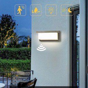 Brilagi-LED Vonkajšie nástenné svietidlo so senzorom BRICKY LED/12W/230V šedá IP54