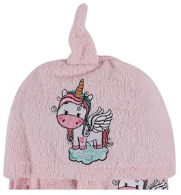 Ružový bavlnený detský župan a osuška v súprave 3 ks veľkosť 0-2 roky Unicorn – Foutastic