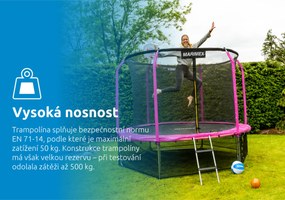 Marimex | Trampolína Marimex Standard 244 cm ružová + ochranná sieť + rebrík ZADARMO | 19000110