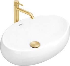 Rea Linda, umývadlo na dosku 49x34 cm, biela lesklá, REA-U0462