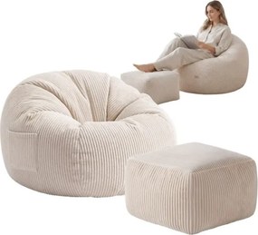 Sedací vak s podnožkou COMFY 3.0 béžový