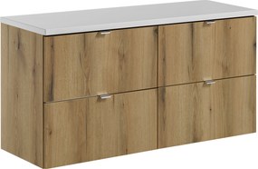 Comad Kúpeľňová skrinka pod doskové umývadlo set Nova Oak II. 120 dub coast evoke/biela
