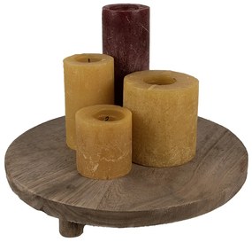 Dekoračný kvetinový drevený stolík - Ø 33*6 cm