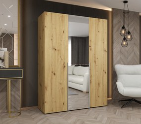 Šatníková skriňa 150 cm Alice 2 (dub artisan + kašmír). Akcia -20%. Vlastná spoľahlivá doprava až k Vám domov. 1126158