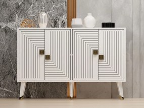Konzolasztal Ahart - White, Gold
