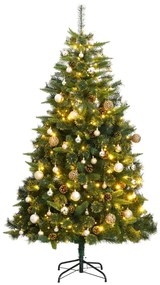 Umelý výklopný vianočný stromček 300 LED a sada gúľ 210 cm 3210234